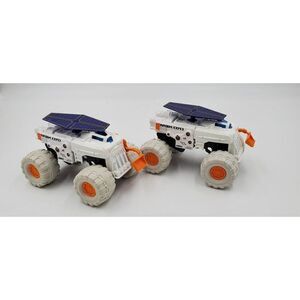 Matchbox Lunar Crater Cruncher Monster Truck 7” White/orange Lot Of 2